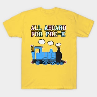 All Aboard For Pre-K Steam Train (Blue) T-Shirt